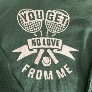 Minnie Rose 95% Cotton /5% cashmere FUN tennis sweater.